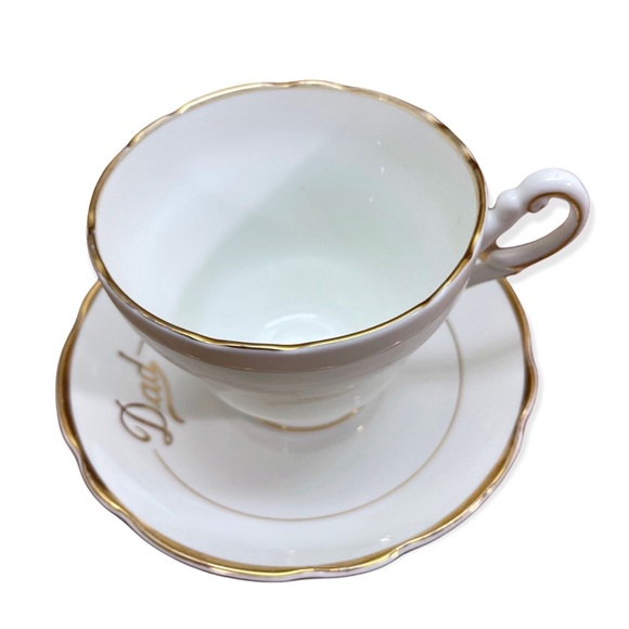 Regency china mother and dad teacups and saucer set Made In England - Picture 4 of 16